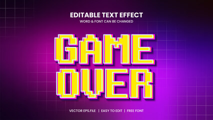 Game over 3d editable text effect font style