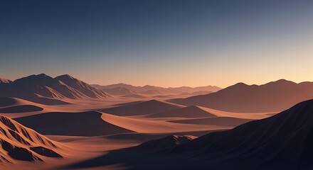 Naklejka premium Desert Mountain Landscape Sunrise.