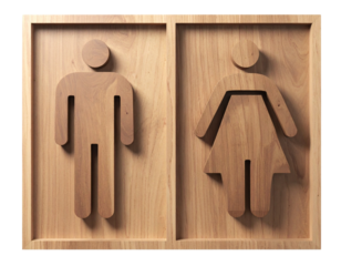 Flat Minimalist Restroom Gender Icons PNG