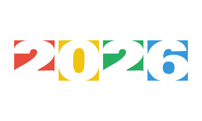 2026 happy new year greetings template, annual report or brochure cover design, social media post mockup