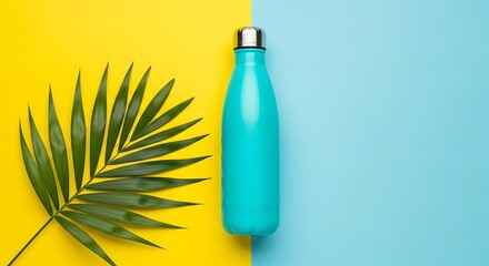 Tropical themed reusable water bottle