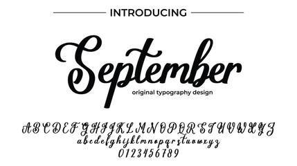 September - Elegant Script Font for Smooth Handwritten Design and Creative Typography