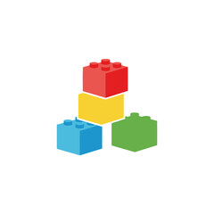 Colorful Stacked Building Blocks for Creative Play and Learning.