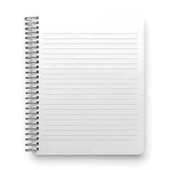 Blank spiral-bound notebook with lined pages