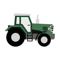 Obraz premium Green Tractor Illustration - Agricultural Vehicle for Farming and Transportation.