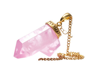 Floating Pink Crystal Amulet with Stars PNG
