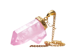 Floating Pink Crystal Amulet with Stars PNG