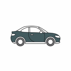Fototapeta premium Sleek Green Coupe Car Illustration with White Roof.