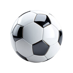 Fototapeta premium A close-up image of a traditional black and white soccer ball, showcasing its classic design and glossy surface.
