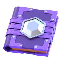 Spellbook 3D Icon &mdash; Fantasy & Mystic Enchanted Grimoire, Magical Tome, Arcane Relic, Wizard&rsquo;s Artifact, and Mystical Symbol for Games, Apps, and Creative Design Projects