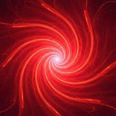 Vivid Red Swirling Energy Vortex Abstract Art