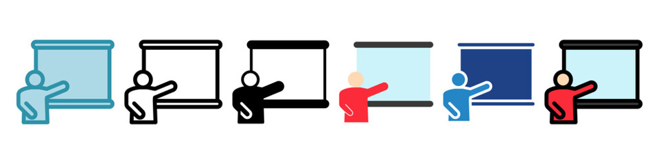 Whiteboard Icon Mini Illustration Icon. Use For Modern Concept, Print, Ui, Ux Kit, Web And App Development. Vector Related To Office, Education, Examination And More