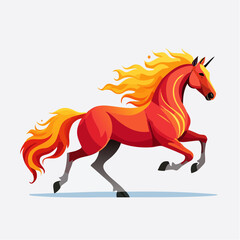 A vibrant cartoon illustration of the Fire Horse 2026, a powerful symbol for the Lunar New Year. This festive image with bold lines and fiery details represents good fortune and strength.