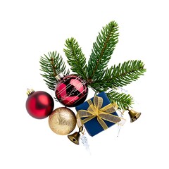 christmas decoration on white background