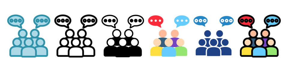 Discussion Icon Mini Illustration Icon. Use For Modern Concept, Print, Ui, Ux Kit, Web And App Development. Vector Related To Office, Education, Examination And More