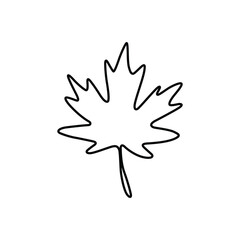Simple Line Art Drawing of Maple Leaf Symbolizing Canadian Identity and National Pride with Clean Aesthetic for Modern Design Projects