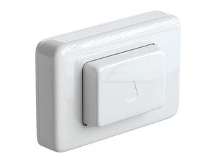 Angled perspective white light switch icon isolated on transparent background PNG