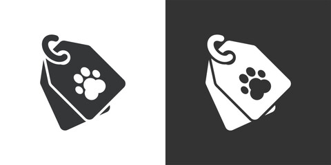 Pet label icon. Solid glyph series icon