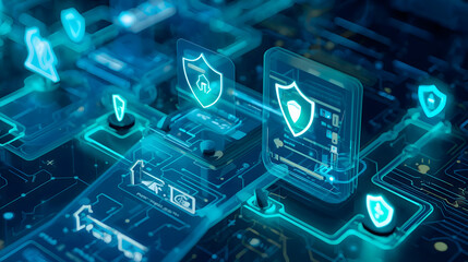 Use of modern AI models ensures robust safety measures for data protection. secure digital environment reflects safeguarding information with advanced technology, providing peace of mind