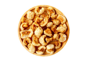 Crispy pork cracklings, a crunchy savory snack.