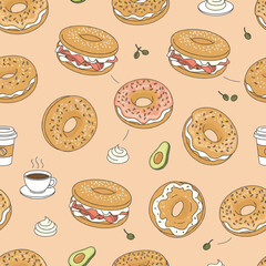  bagel seamless background