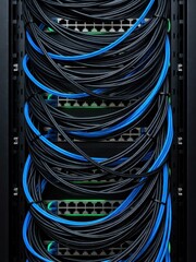 Data center networking organized cable management strategies server room technology infrastructure indoor close-up efficiency