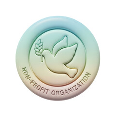 3D Render: Non-Profit Organization Emblem - Dove & Olive Branch