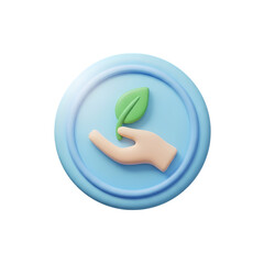3D Render: Non-Profit Organization Emblem - Dove & Olive Branch