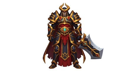 Powerful Dark Knight Figure in Armor.