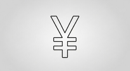 Fototapeta premium Yen symbol in simple outline style, a minimalist and clean illustration