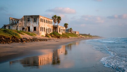 Fototapeta premium Beachside Home at Dusk