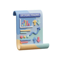 3D Render of Investment Options: Call and Put Data Visualization