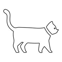 Walking Cat Line Art