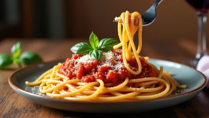spaghetti and tomato sauce