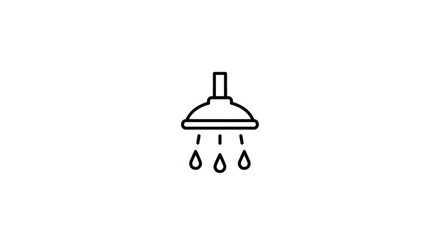 Shower head with water drops, a simple and clean illustration of hygiene and cleanliness