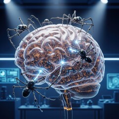 Cybernetic Insects Infest Futuristic Human Brain
