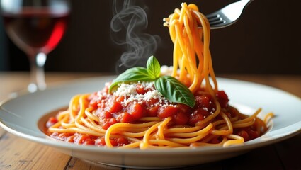 spaghetti with tomato sauce