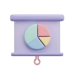 3D Pastel Pie Chart Presentation Board:  Perfect for Visual Reports & Data Displays