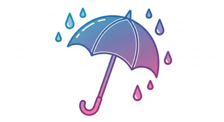 Illustration of an umbrella with raindrops, representing protection from rain and weather