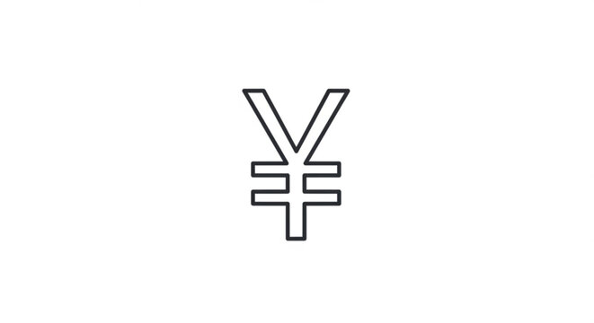 Yen currency symbol, representing the official monetary unit of japan and used in financial transactions