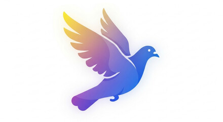 Fototapeta premium Colorful dove a vibrant and eyecatching illustration of a dove with rainbow wings