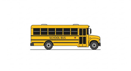 Yellow school bus a classic symbol of education and transportation for students
