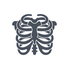 Stylized anatomical illustration of a human ribcage.