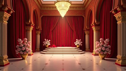 red velvet curtains