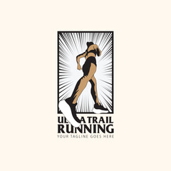 Trail running logo vector illustration on white background