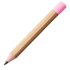 A wooden pencil with a pink eraser and sharpened graphite tip