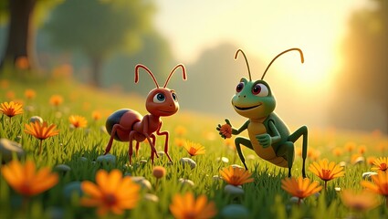 ant on the grass
