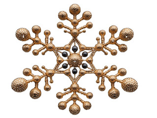 Ornate gold snowflake with black accents