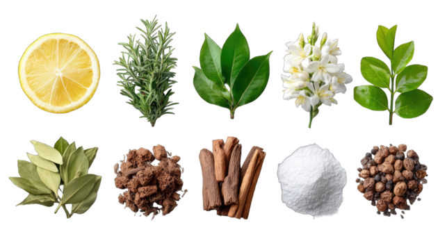 Aromatic ingredients, top view