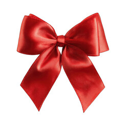 Red satin ribbon bow (2)